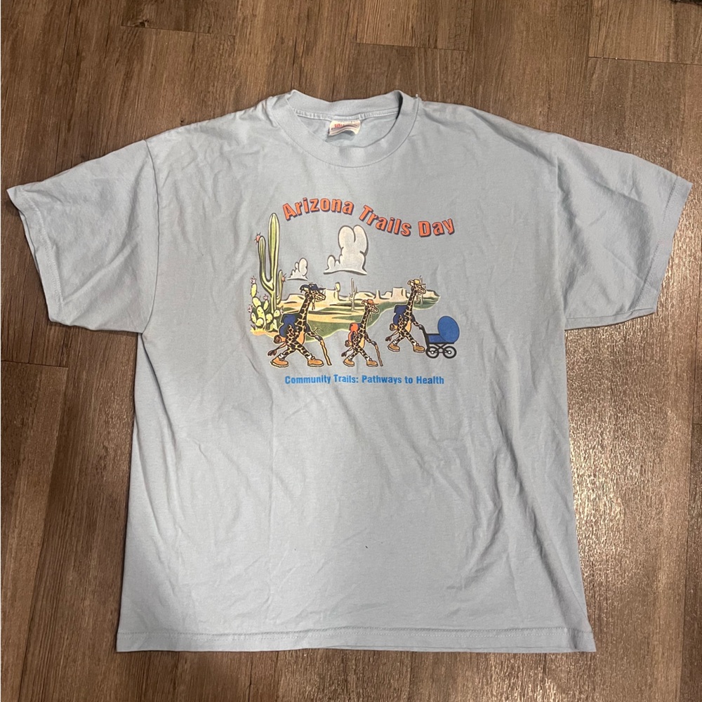 Arizona Trails Day Graphic Tee - Light Blue